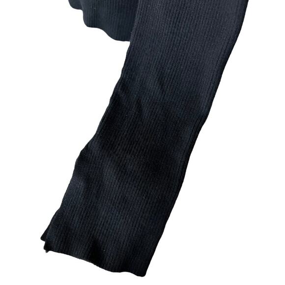 H&M black ribbed v-neck sweater casual minimalist neutral professional - Picture 5 of 7